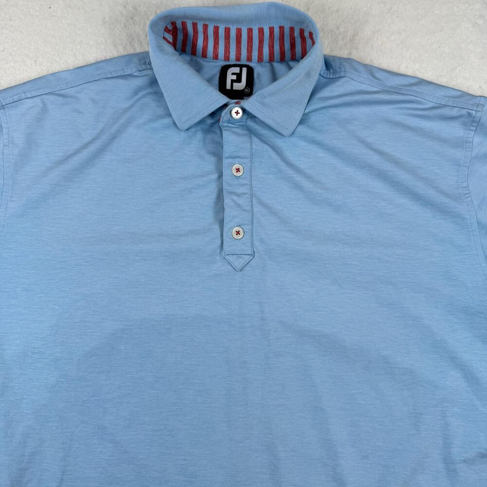 FootJoy Polo Shirt Mens Size XL Blue Solid Golf Stretch Performance Summer